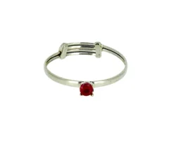 BAGUE POUR ENFANT EN OR SERTIE DpiUN PIERRE DE NAISSANCE SYNTHÉTIQUE VARIÉE