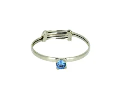 BAGUE POUR ENFANT EN OR SERTIE DpiUN PIERRE DE NAISSANCE SYNTHÉTIQUE VARIÉE