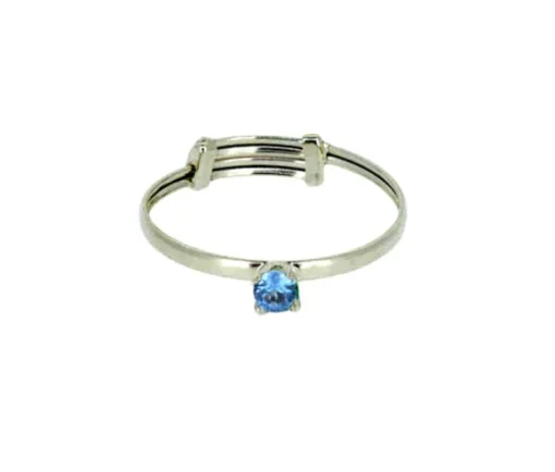 BAGUE POUR ENFANT EN OR SERTIE DpiUN PIERRE DE NAISSANCE SYNTHÉTIQUE VARIÉE