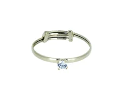 BAGUE POUR ENFANT EN OR SERTIE DpiUN PIERRE DE NAISSANCE SYNTHÉTIQUE VARIÉE