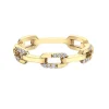 BAGUE STYLE CHAINE EN OR JAUNE SERTIE DE DIAMANTS