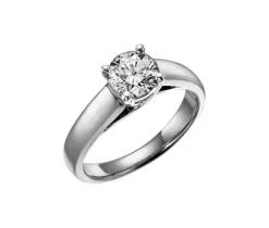 BAGUE STYLE SOLITAIRE EN OR 14K SERTIE DpiUN DIAMANT CANADIEN