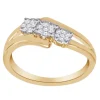 BAGUE STYLE TRINITÉ EN OR 10K 2 TONS SERTIE DE DIAMANTS