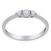 BAGUE STYLE TRINITÉ EN OR 10K BLANC SERTIE DE DIAMANTS