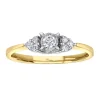 BAGUE STYLE TRINITÉ EN OR 10K 2 TONS SERTIE DpiUN DIAMANT CANADIEN ET DE DIAMANTS