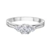 BAGUE STYLE TRINITÉ EN OR 14K BLANC SERTIE DE DIAMANTS CANADIENS