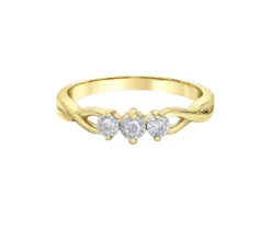 BAGUE STYLE TRINITÉ ILLUMINAIRE EN OR 10K SERTIE DE DIAMANTS