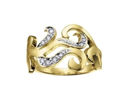 BAGUE STYLISÉE EN OR 10K SERTIE DE DIAMANTS