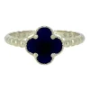 BAGUE TRÈFLE EN OR JAUNE SERTI DE NACRE DE PERLE OU DpiONYX