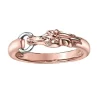 BAGUE TÊTE DE CHEVAL EN OR 10K 2 TONS SERTIE DE DIAMANTS