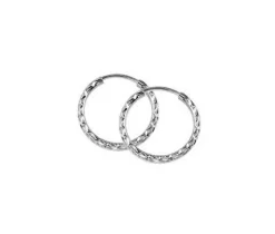 BOUCLE DORMEUSES 10K 15MM TAILLE DIAMANT