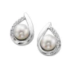 BOUCLE 10K PERLE CULTURE 14=0,06 DIAMANT