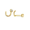 BOUCLE NEZ 14K TIGE COURBÉE CZ