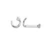 BOUCLE NEZ 14K TIGE COURBÉE CZ GRIFFES