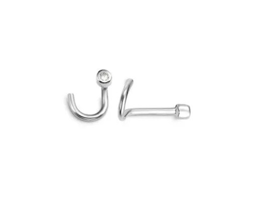 BOUCLE NEZ 14K TIGE COURBÉE 0,015 DIAM