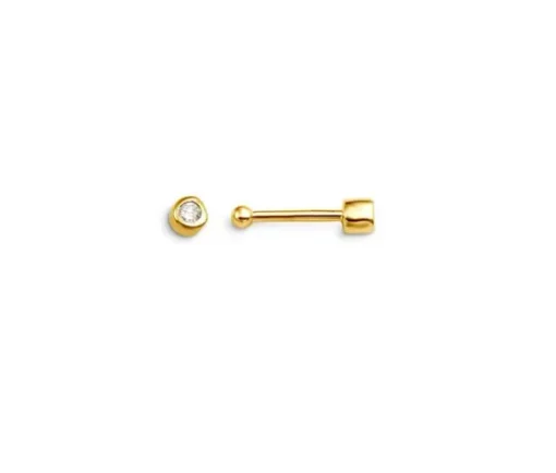 BOUCLE NEZ 14K TIGE DROITE 0,015 DIAMANT