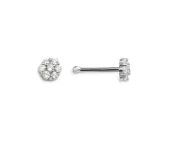 BOUCLE NEZ 14K TIGE DROITE FLEUR CZ