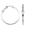 BOUCLES ANNEAUX EN ARGENT RHODIÉ UNIES