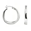 BOUCLES ANNEAUX EN ARGENT RHODIÉ UNIES