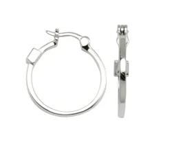 BOUCLES ANNEAUX EN ARGENT RHODIÉ UNIES