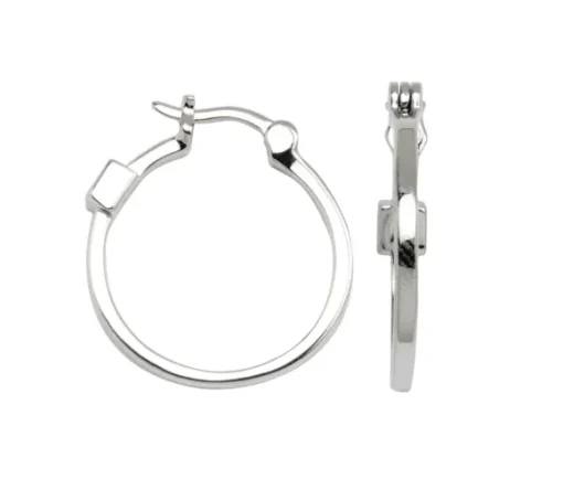 BOUCLES ANNEAUX EN ARGENT RHODIÉ UNIES