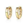 BOUCLES ANNEAUX EN ARGENT/PVD OR OVALES UNIES