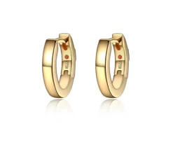 BOUCLES ANNEAUX EN ARGENT/PVD OR OVALES UNIES