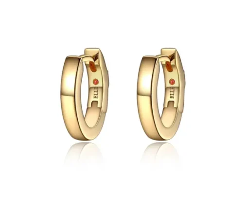 BOUCLES ANNEAUX EN ARGENT/PVD OR OVALES UNIES