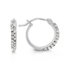 BOUCLES ANNEAUX EN OR BLANC SERTIES DE CUBIQUES ZIRCONIAS