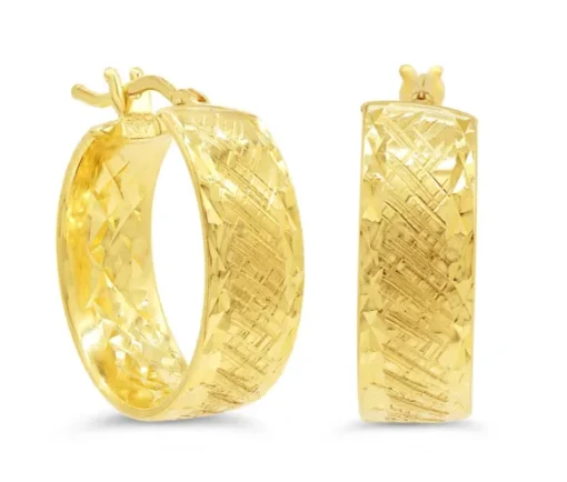 BOUCLES ANNEAUX EN OR FINIES TEXTURÉES