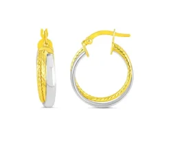 BOUCLES ANNEAUX EN OR 10K 2 TONS