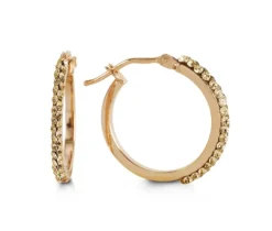 BOUCLES ANNEAUX EN OR 10K ROSE SERTIES DE CUBIQUES ZIRCONIAS