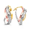 BOUCLES ANNEAUX EN OR 10K 3TONS