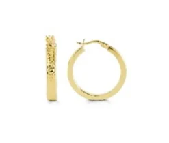 BOUCLES ANNEAUX EN OR 10K TAILLÉES DIAMANT
