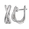 BOUCLES ANNEAUX ENTRECROISÉES EN ARGENT RHODIÉ SERTIES DE CUBIQUES ZIRCONIAS
