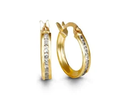 BOUCLES ANNEAUX 10K CZ 2.25MM 12.8MM