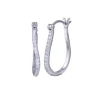 BOUCLES ANNEAUX OVALES EN ARGENT RHODIÉ SERTIES DE CUBIQUES ZIRCONIAS