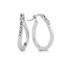 BOUCLES ANNEAUX OVALES TORDUES EN OR BLANC TAILLÉ DIAMANT