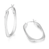 BOUCLES ANNEAUX RECTANGULAIRE EN ARGENT RHODIÉ UNIES