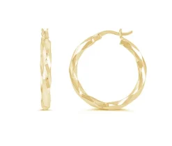 BOUCLES ANNEAUX TAILLE DIAMANT EN OR JAUNE