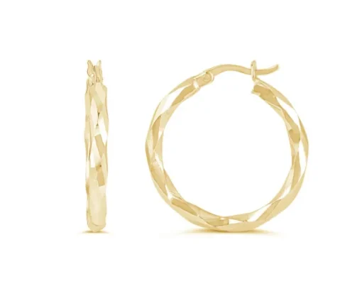 BOUCLES ANNEAUX TAILLE DIAMANT EN OR JAUNE