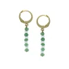 BOUCLES AVEC ATTACHES FRANÇAISES EN ACIER/PVD OR SERTIES DE BILLE DE SAPHIRS OU RUBIS OU ÉMERAUDES FACÉTÉS