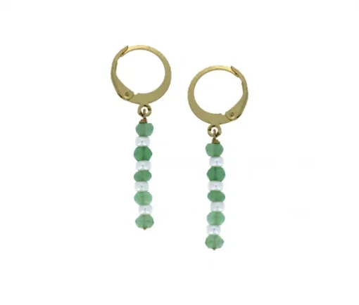 BOUCLES AVEC ATTACHES FRANÇAISES EN ACIER/PVD OR SERTIES DE BILLE DE SAPHIRS OU RUBIS OU ÉMERAUDES FACÉTÉS