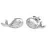 BOUCLES BALEINE EN ARGENT RHODIÉ SERTIES DE CUBIQUES ZIRCONIAS