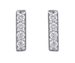 BOUCLES BARS EN OR SERTIES DE DIAMANTS