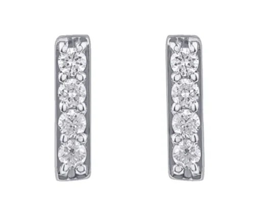 BOUCLES BARS EN OR SERTIES DE DIAMANTS