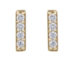 BOUCLES BARS EN OR SERTIES DE DIAMANTS
