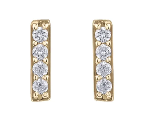 BOUCLES BARS EN OR SERTIES DE DIAMANTS