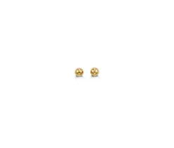 BOUCLES BOULES FIXES EN OR 14K JAUNE OU BLANC