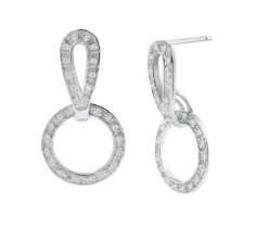 BOUCLES CERCLE DE VIE EN ARGENT RHODIÉ SERTIES DE CUBIQUES ZIRCONIAS